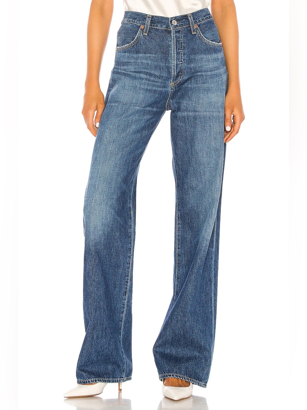 Citizens of Humanity Annina High Rise Wide Leg Trouser Jeans Blue Rose 25